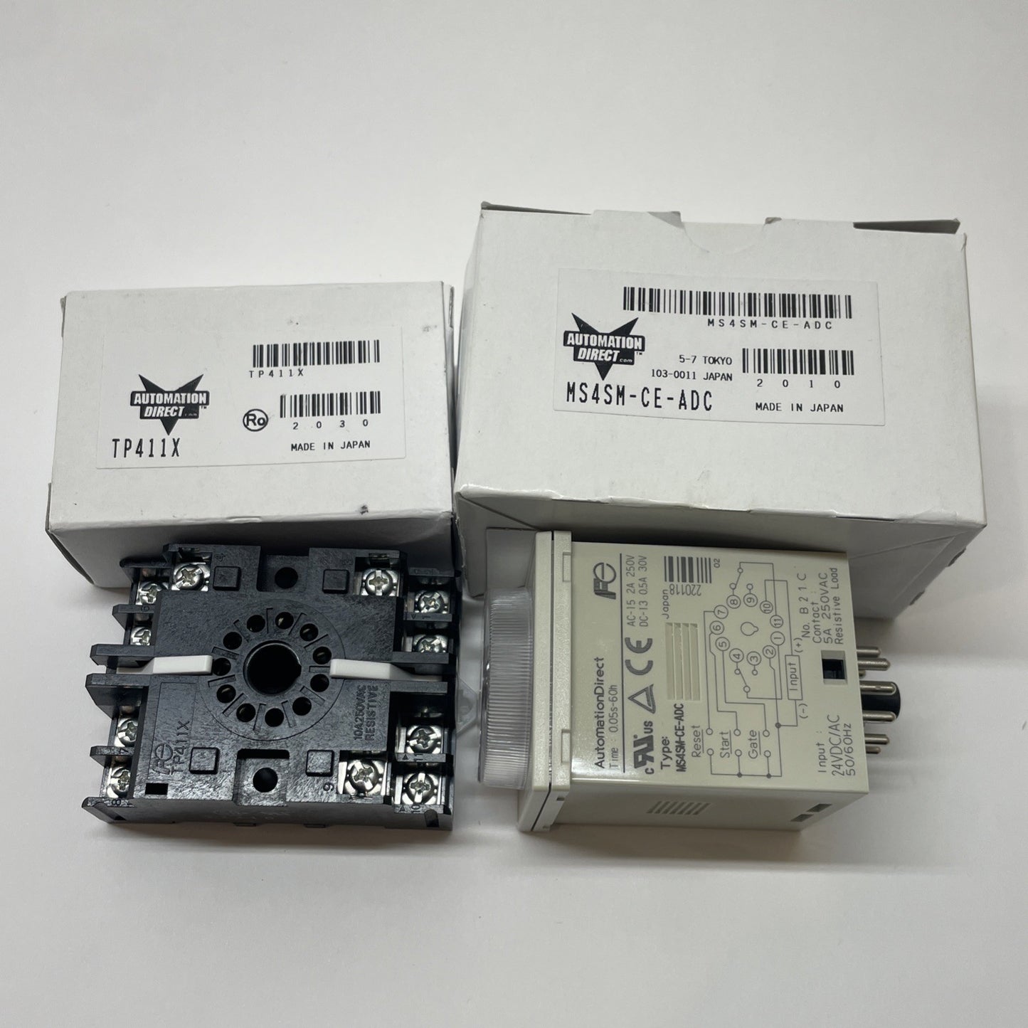 Automation Direct MS4SM-CE-ADC Timer Relay 0.05s-60h  w/ TP411X Relay Socket