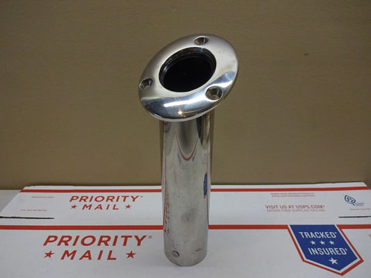 ATTWOOD 30 DEGREE STAINLESS STEEL ROD HOLDER BOAT MARINE FISHING 9" / NOS