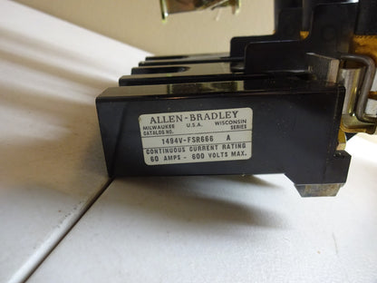 ALLEN BRADLEY 1494V-DS60 / DISCONNECT SWITCH WITH 1494V-FSR666 AND FUSES SER A