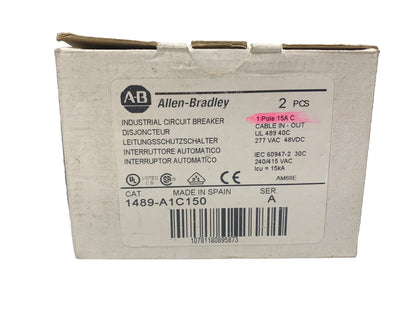 ALLEN BRADLEY 1489-A CIRCUIT BREAKER SER. A 15A 1489-A1C150 (2) BREAKERS