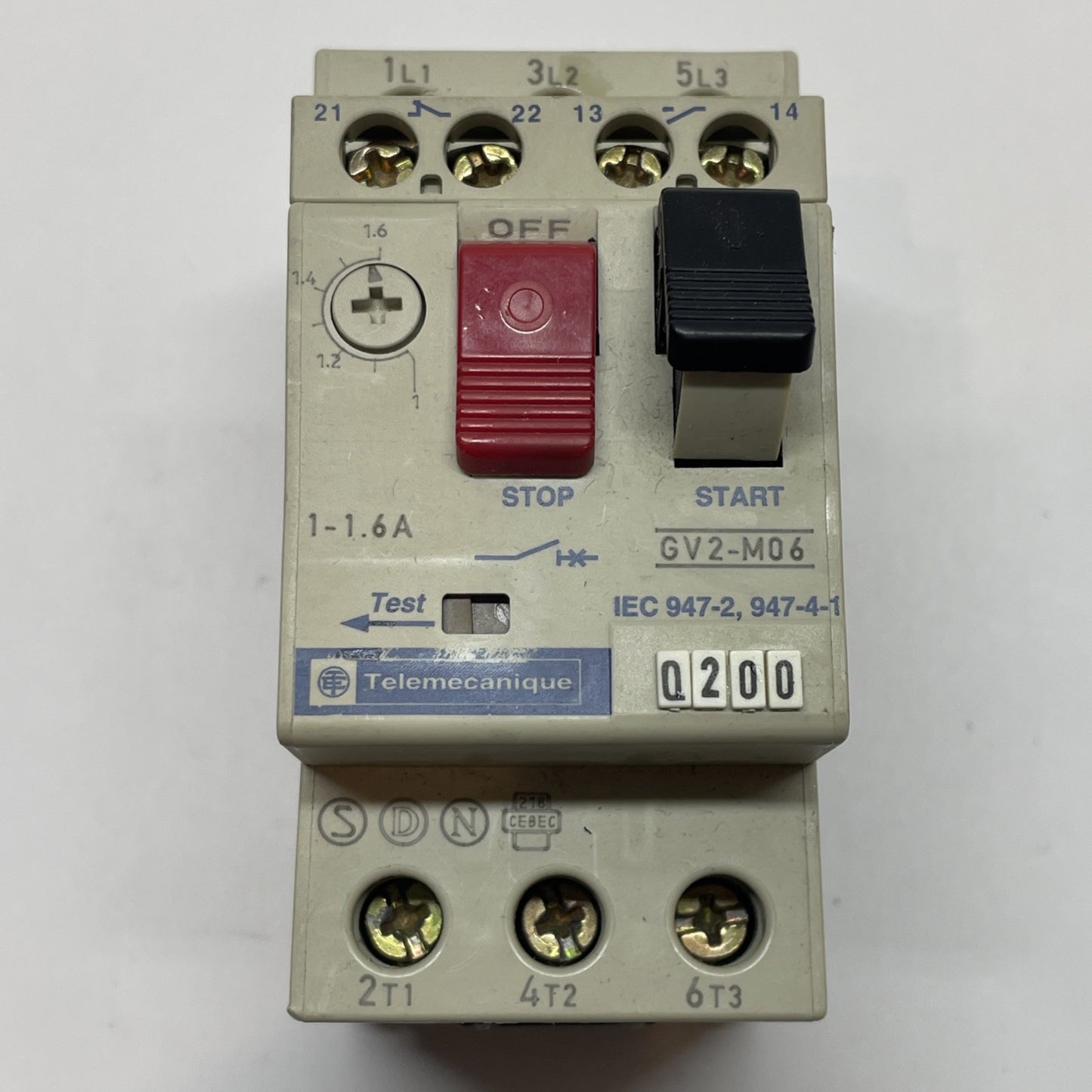 TELEMECANIQUE GV2-M06 1-1.6A MOTOR STARTER