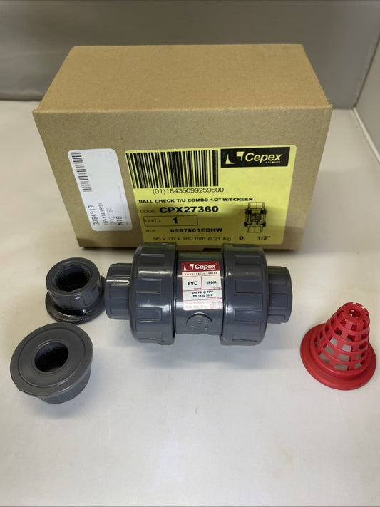 HAYWARD CPX27360 BALL CHECK T/U COMBO 1/2" W/SCREEN (NEW - OPEN BOX)