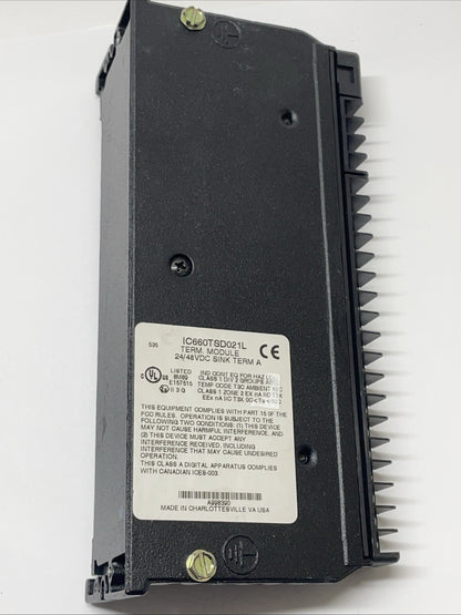 GE Fanuc IC660TSD021L Terminal Module 24/48 VDC Sink