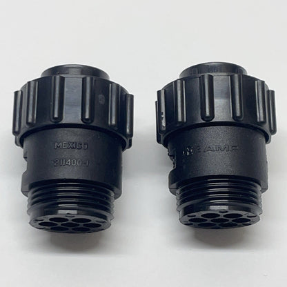 LOT OF 2 AMP 211400-1 Circular Plastic Connector Plug Assembly