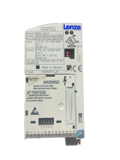 LENZE E82EV371_2C INVERTER 0.37KW 220V 8200 VECTOR E82EV371K2C