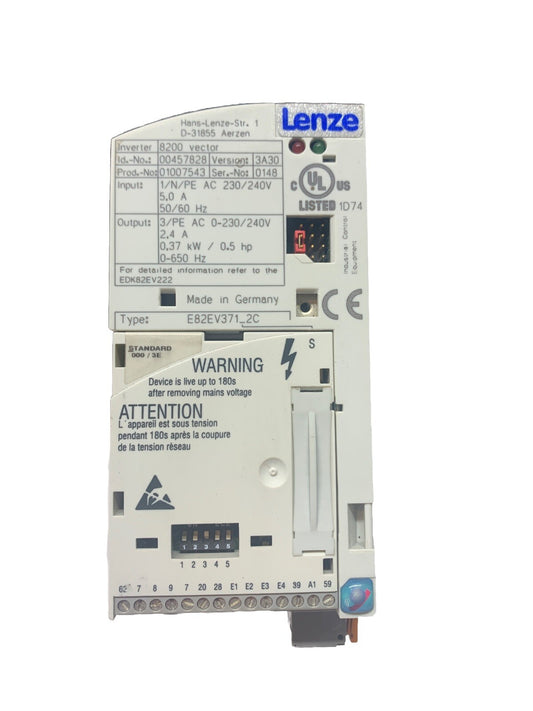 LENZE E82EV371_2C INVERTER 0.37KW 220V 8200 VECTOR E82EV371K2C