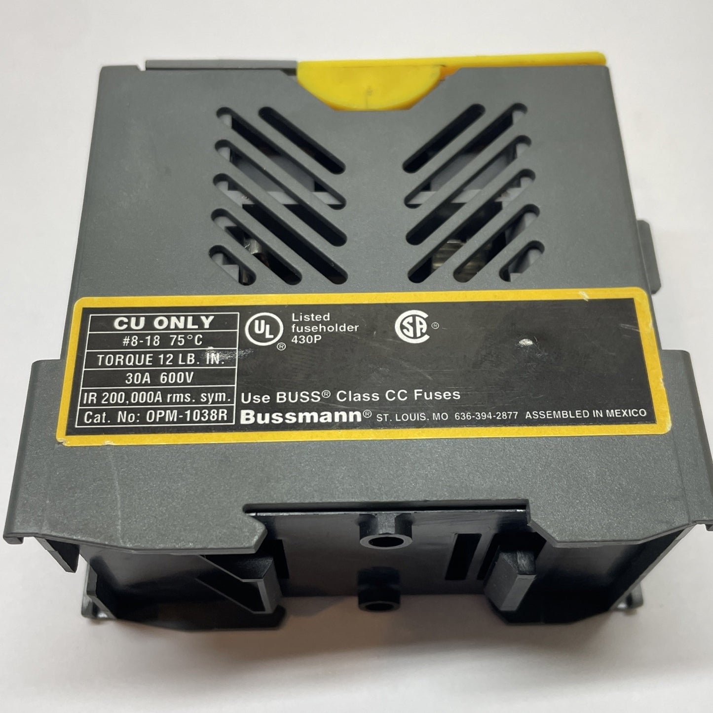 Bussmann 0PM-1038R 3-Pole Fuse Holder Module 600V 30A