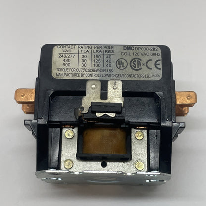 DMC DP030-2B2 120 VAC 60Hz CONTACTOR DP0302B2