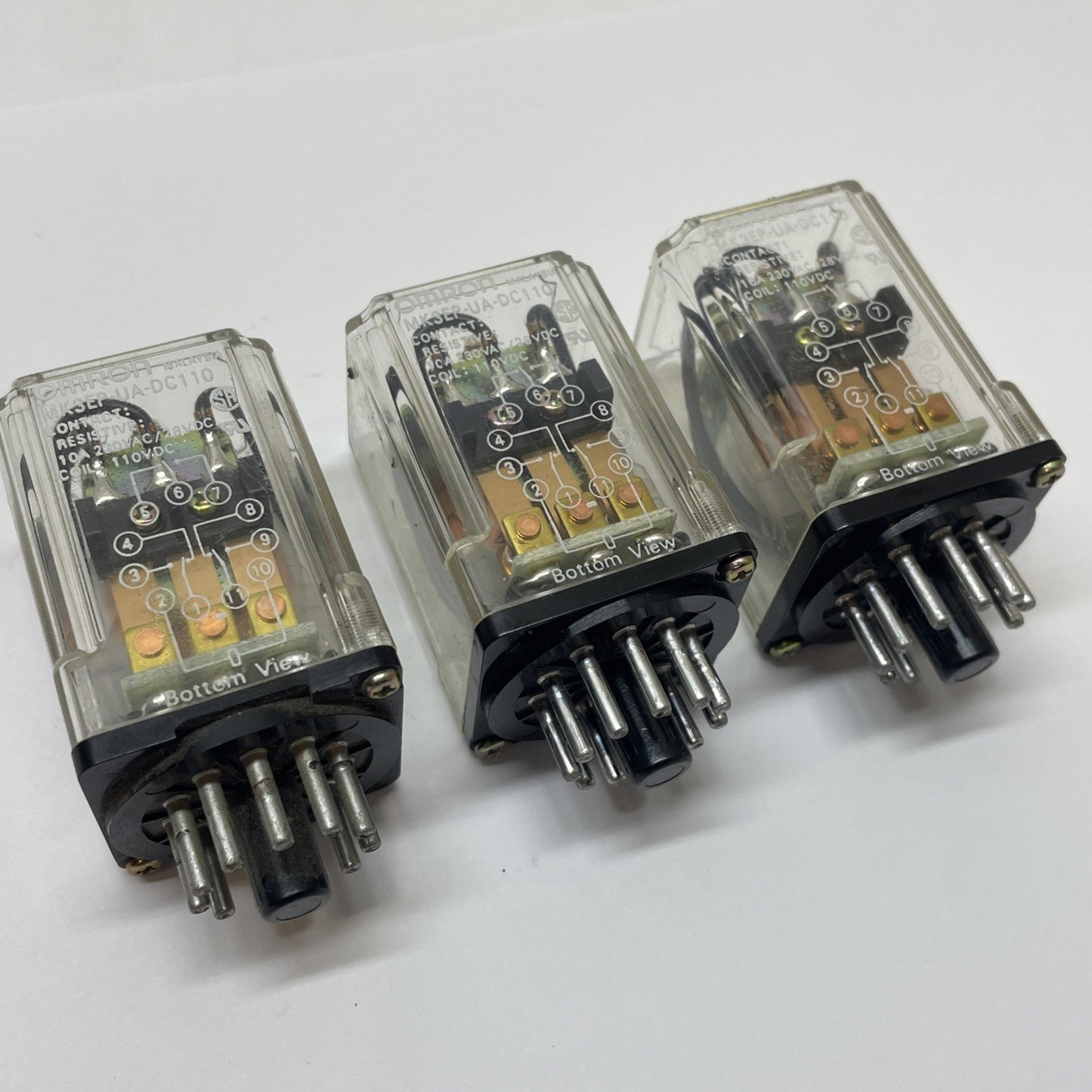 (LOT OF 3) OMRON  MK3EP-UA-DC110  Plug-in General Purpose Relay 110 VDC 10 A
