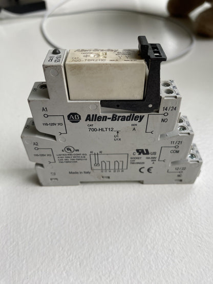 ALLEN BRADLEY 700-HLT12 TERMINAL BLOCK WITH 700-TBR2110 RELAY / SERIES A