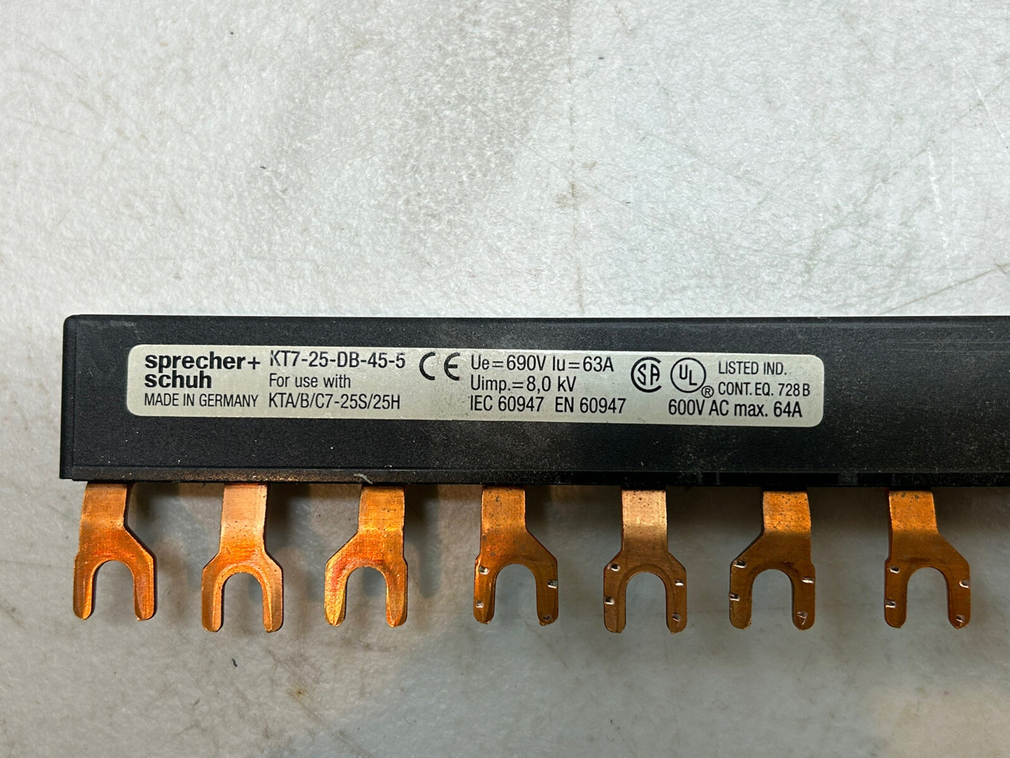 SPRECHER+SCHUH KT7-25-DB-45-5 / COMPACT BUSBAR / 64A 600V FOR KTA/B/C7 - 25S/25H