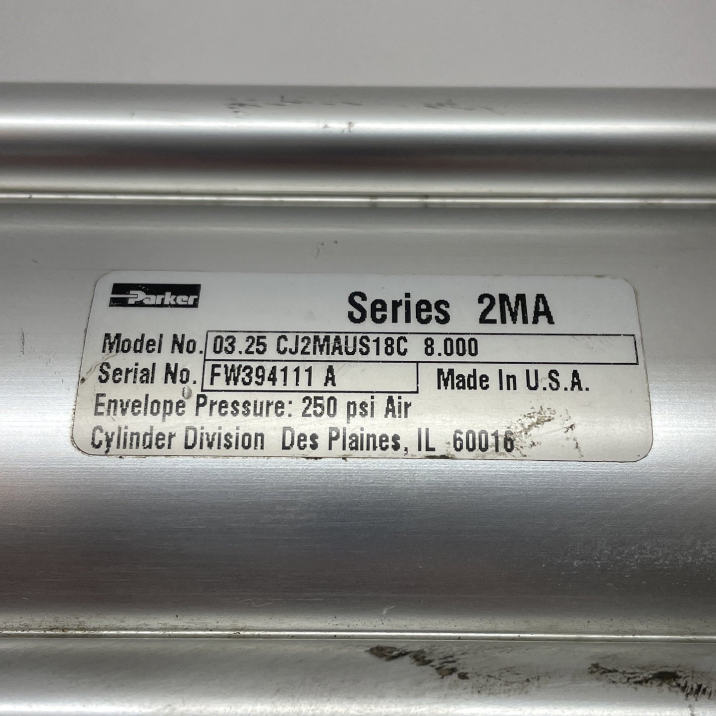 Parker Series 2MA 03.25 CJ2MAUS18C 8.000 Pneumatic Air Cylinder