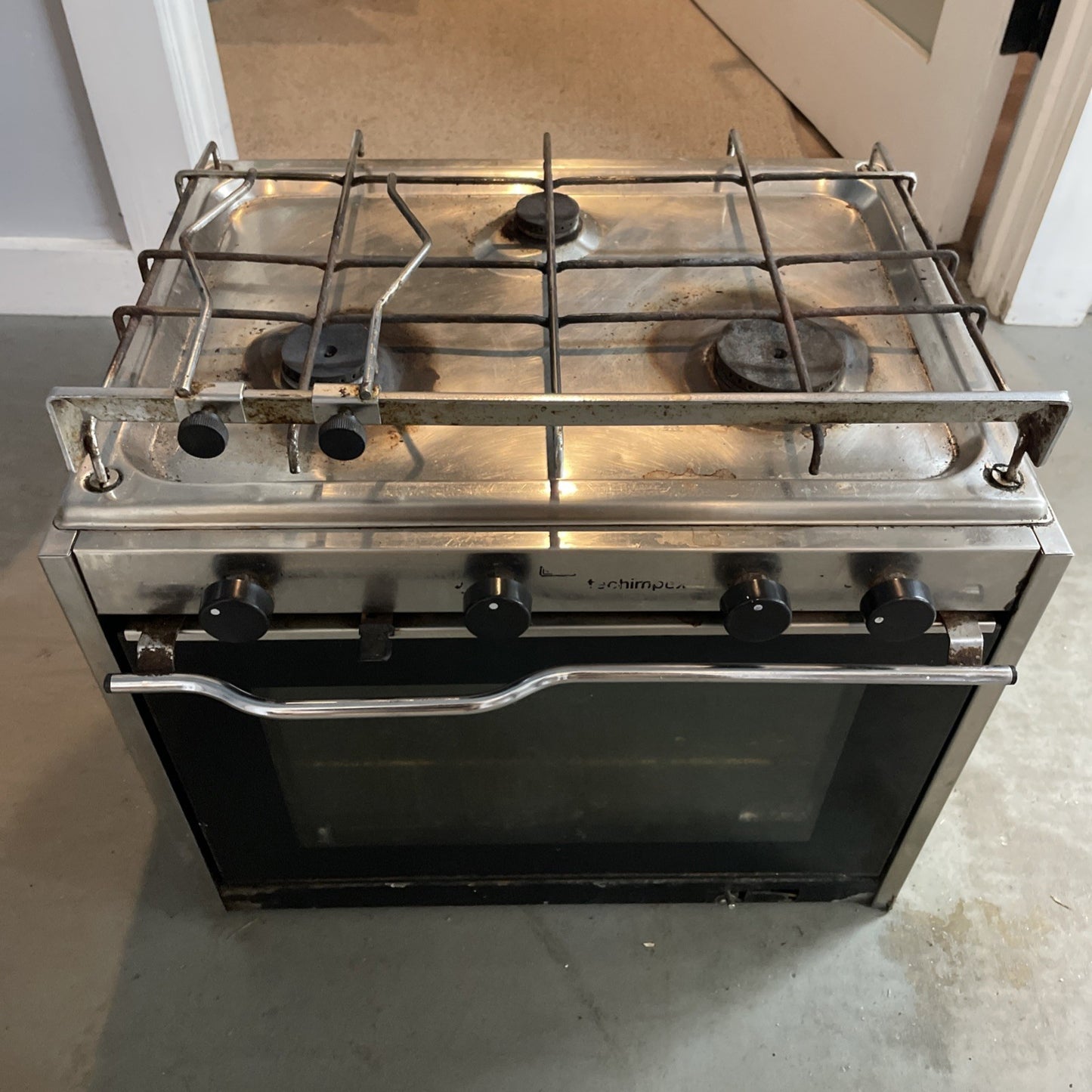TECHIMPEX XL3/EXTRALARGE 3-BURNER MARINE SAILBOAT GIMBAL PROPANE GAS STOVE OVEN