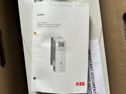 ABB ACS550-U1-038A-4+B055 / AC DRIVE 25HP / 18.5KW 380-480V 38A / REPAIRED