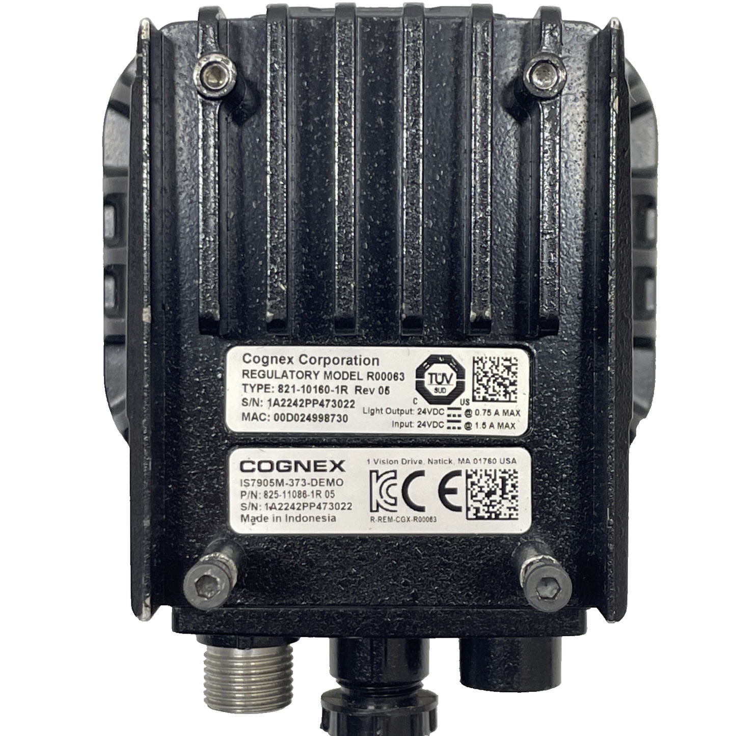 Cognex Camera IS7905M-373-DEMO 825-11086-1R 05 REG. Model R00063 W/Lens & Cover
