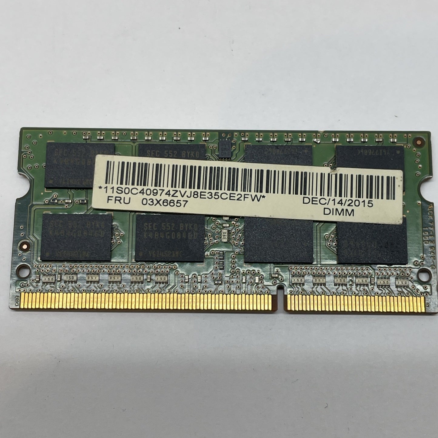 (LOT OF 4) M471B1G73DB0-YK0 SAMSUNG LAPTOP MEMORY 8GB 2Rx8 PC3L-12800S-11-13-F3