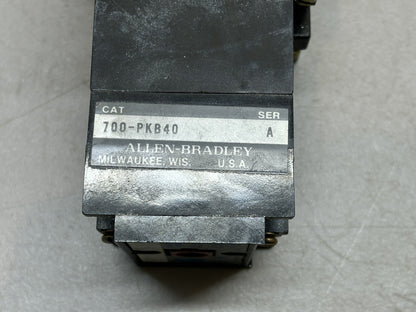 ALLEN BRADLEY 700-PKB40 AC RELAY / WITH 700DC-P400Z24 SERIES A
