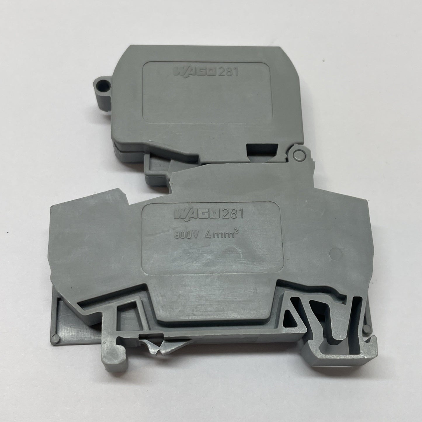 WAGO 281-623 2-Conductor Fuse Terminal Block, DIN Rail, ¼″ x 1¼″ Fuse, 800v 4mm