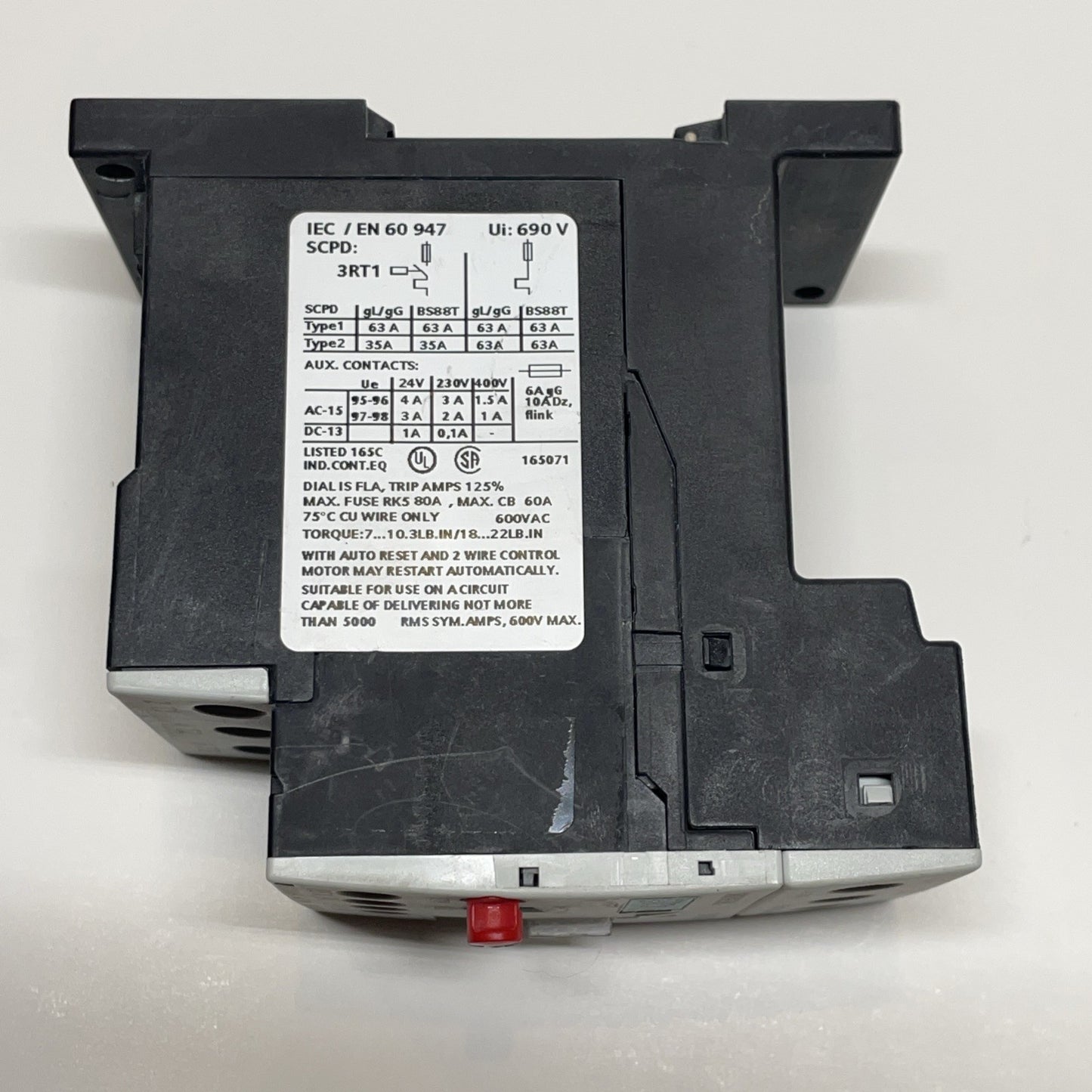 Siemens Sirius 3RU1126-4CB0 / 3ZX1012-0RU11-1AA1 Overload Relay w/ 3RU1926-3AA01