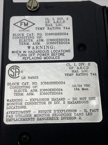 GE Fanuc IC660BBD024 GENUIS I/O Block 32-Circuit 12-24 VDC (EBD024K + TBD024B)