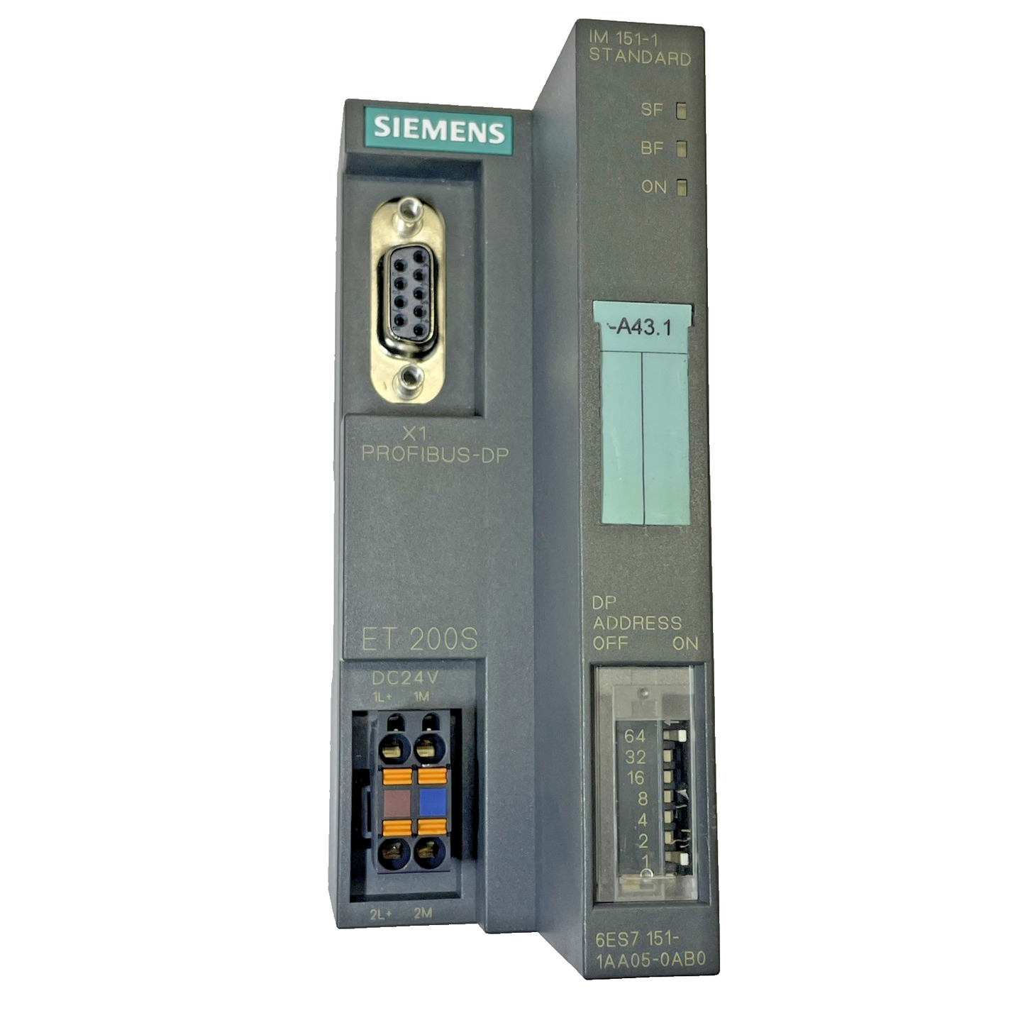 Siemens SEMATIC S7 6ES7 151-1AA05-0AB0 ET200S PROFIBUS Interface Module