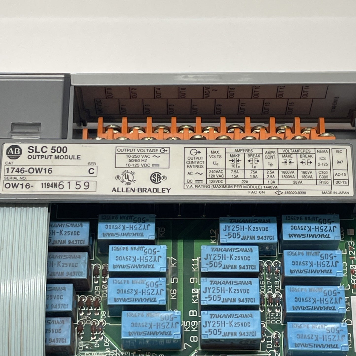 ALLEN BRADLEY 1746-OW16 SERIES C PLC MODULE
