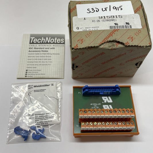 Weidmuller 915915/67 Terminal Block E141197 Interface Adapter