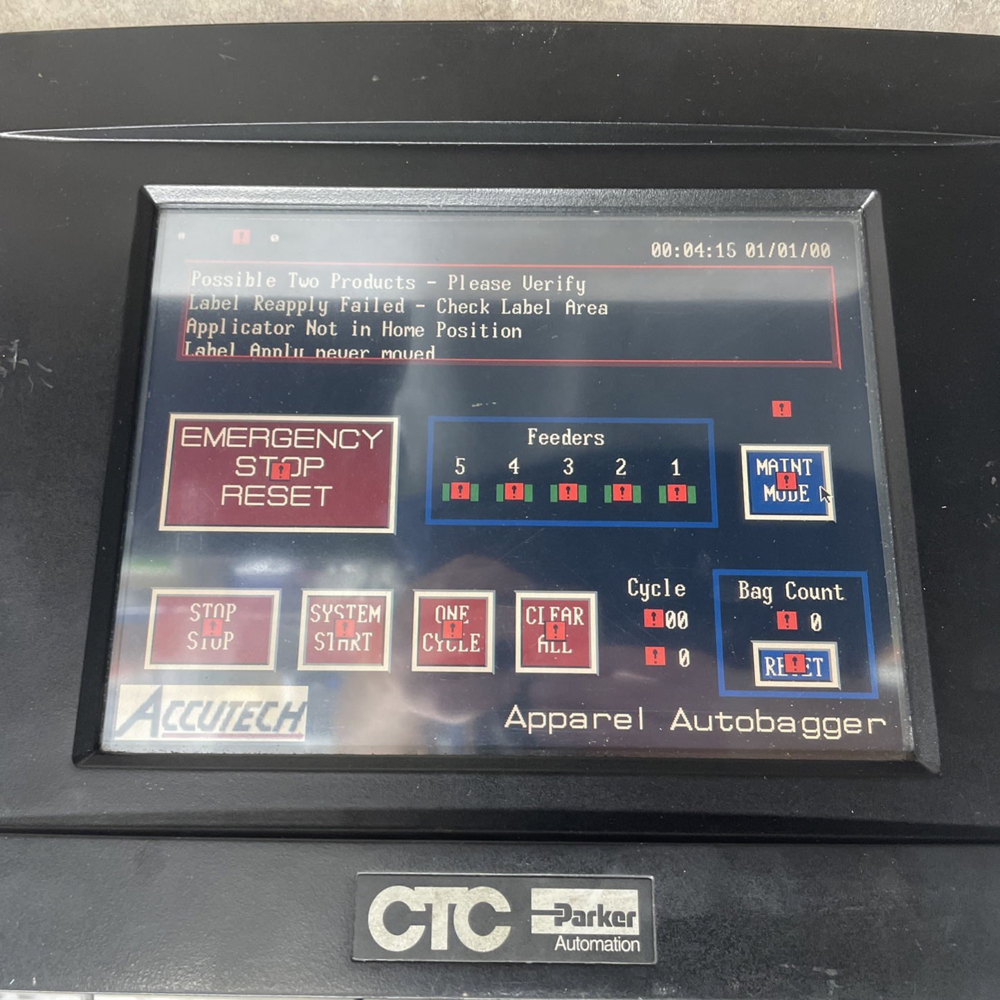 Parker PS10-2T2-DD1-AD3  10″ Colour TFT Touch HMI 24 VDC PowerStation * TESTED*