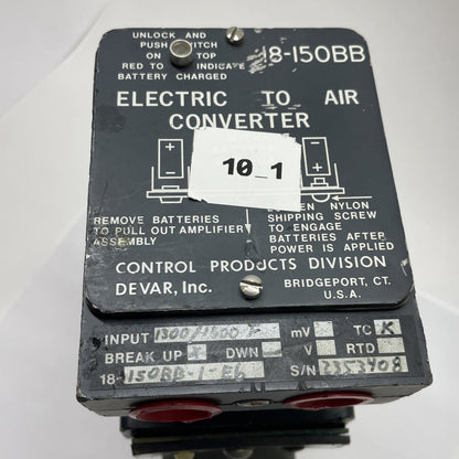 DEVAR 18-150BB Electric-to-Air Converter w/ Moore Transmitter 18150BB