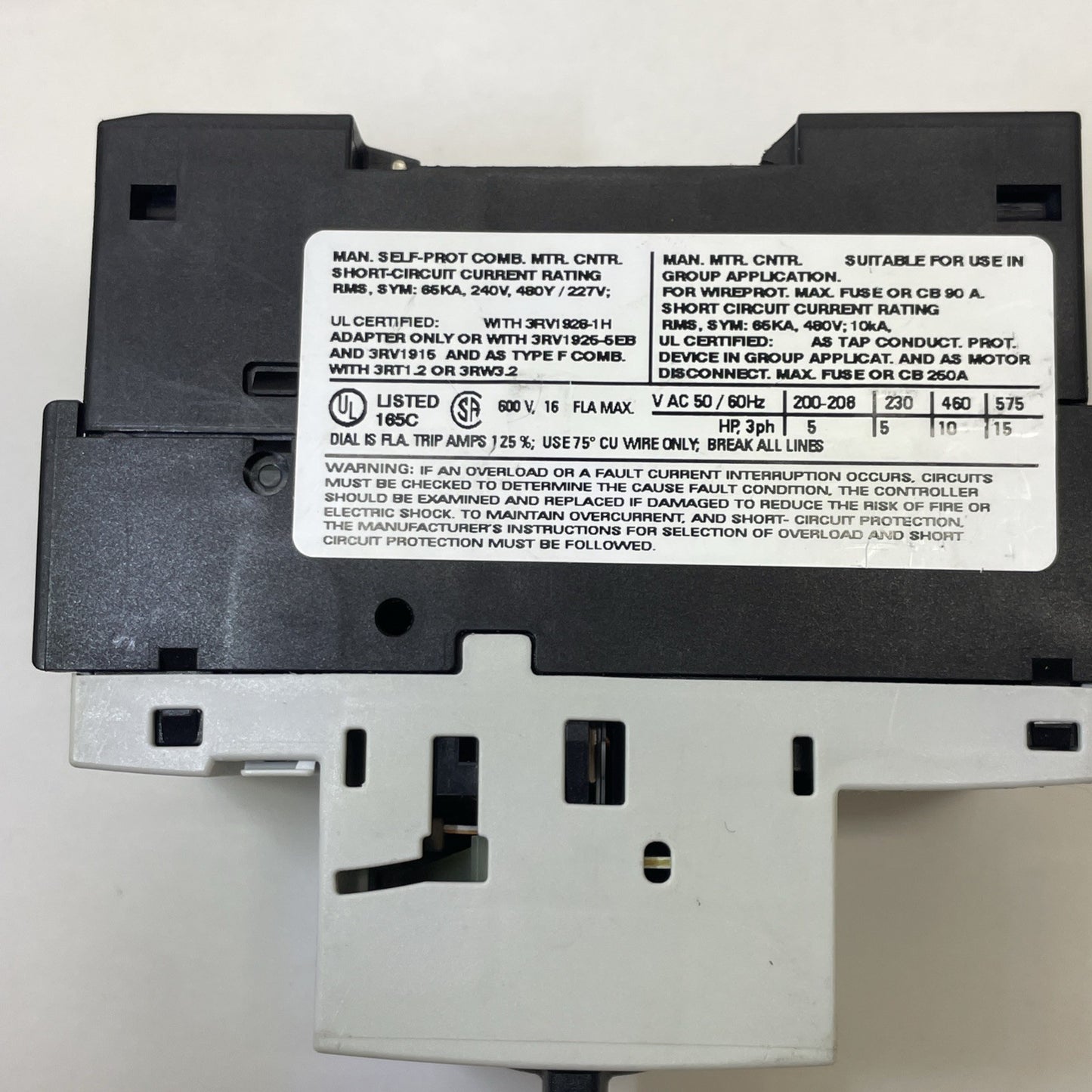 Siemens 3RV1021-4AA10 Manual Motor Starter Protector Breaker 11-16A