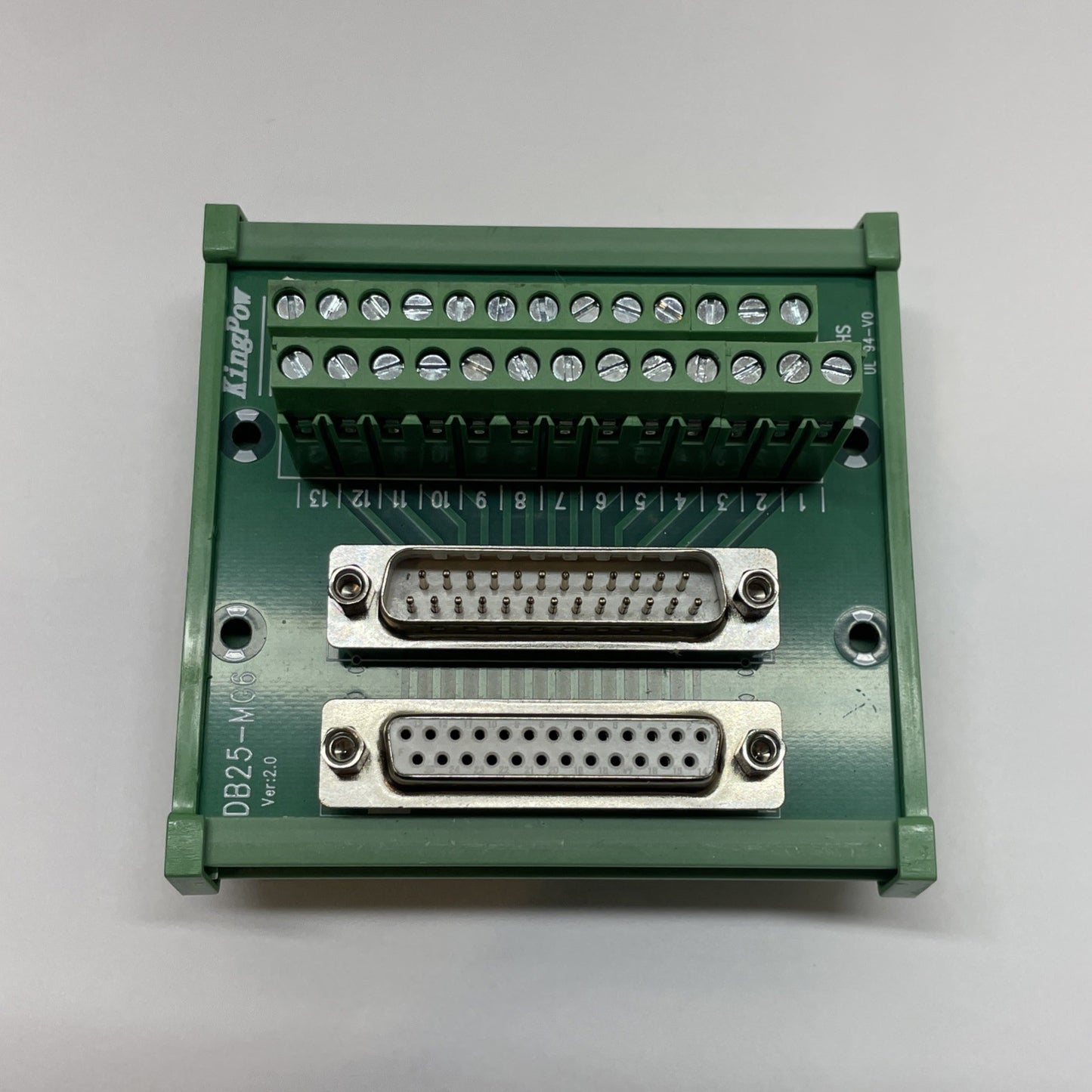 (USA) KINGPOW DB25-MG6 DIN Rail DB25 Terminal Block Male Female Adapter