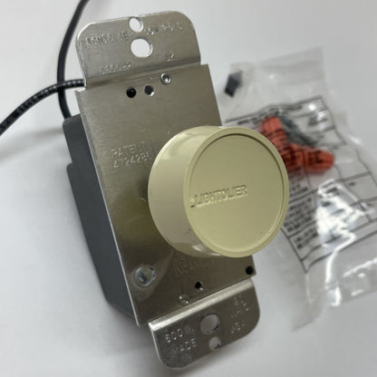 Lightolier D600-PP Push Dimmer Switch 600W 120V Ivory Single Pole Incandescent