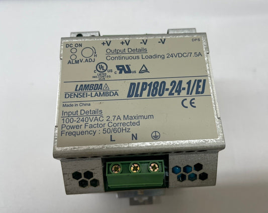 TDK Lambda Power Supply 100-240 AC 24 VDC 7.5 Amp. Cat No. DLP180-24-1/EJ