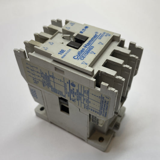 Cutler Hammer CE15BNS3 3-Pole Contactor 10A 600VAC Coil Motor Control