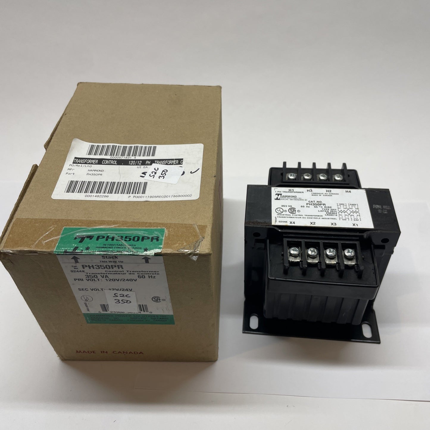 PH350PR Hammond 350VA Control Transformer 120/240-12/24V