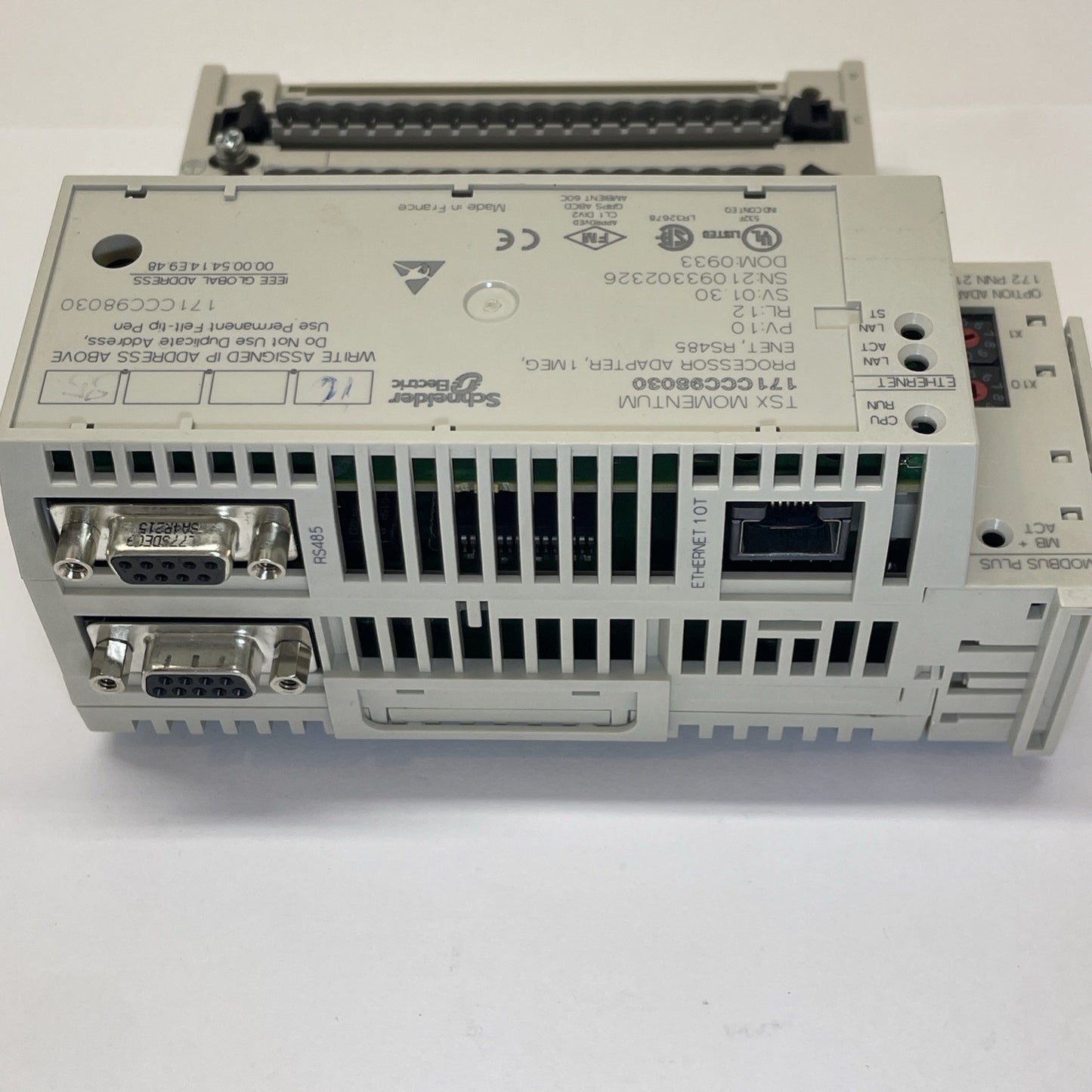 SCHNEIDER ELECTRIC 171CCC98030 PROCESSOR ADAPTER 1 MEG WITH 170ADI34000 I/O BASE
