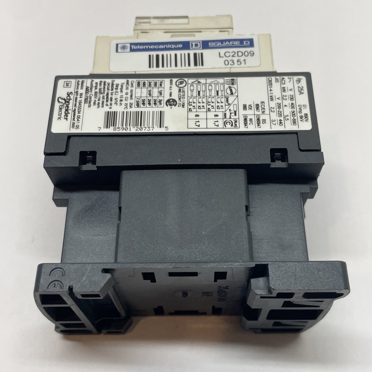 Schneider Electric LC2D09 600V AC 25A Contactor