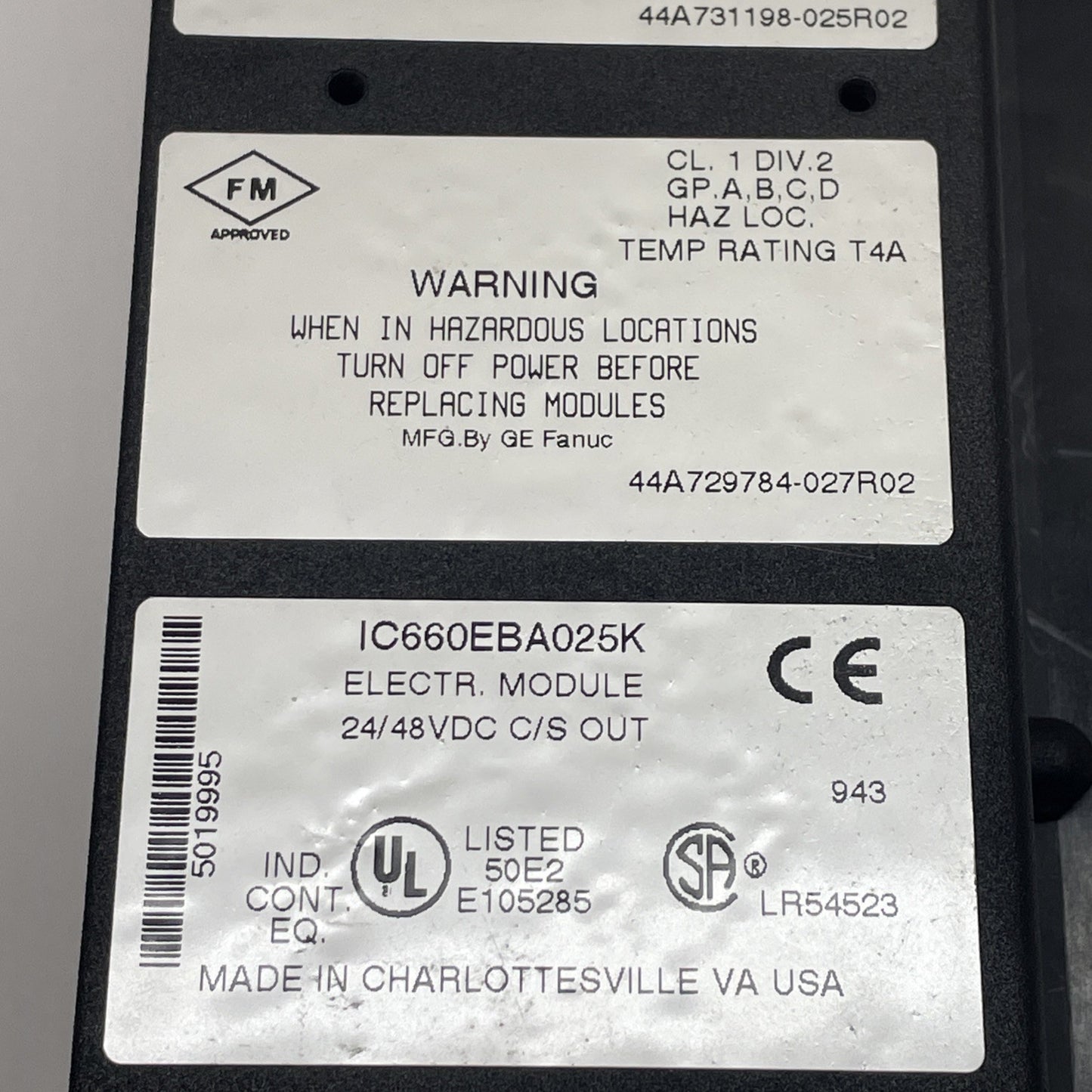 GE Fanuc IC660BBA025 Genius I/O Module IC660EBA025K + IC660TBA025K (USA)