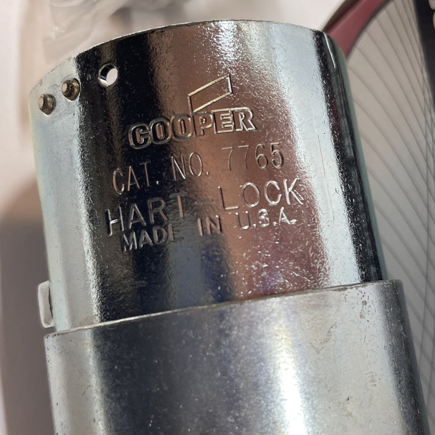 Cooper 7765 50A 600 VAC/250 VDC 3P-4W Armored Locking Plug Hart-Lock