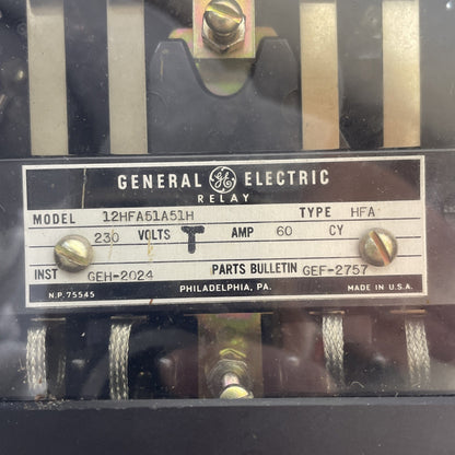 General Electric 12HFA51A51H 230VAC 60A Multicontact Auxiliary Relay