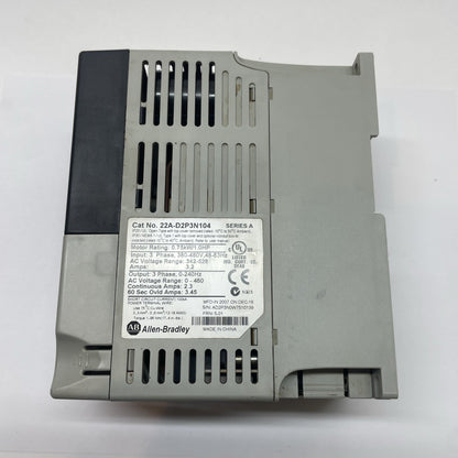 Allen-Bradley 22A-D2P3N104 PowerFlex 4 480VAC 3PH 0.75kW AC Drive