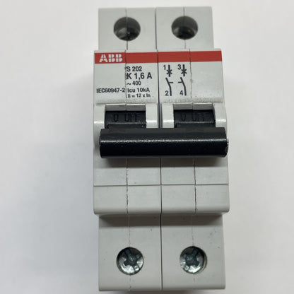 ABB BREAKER  S 202 K 1,6 A  6 AMP 277/480Vac 2 POLE S202K1,6A