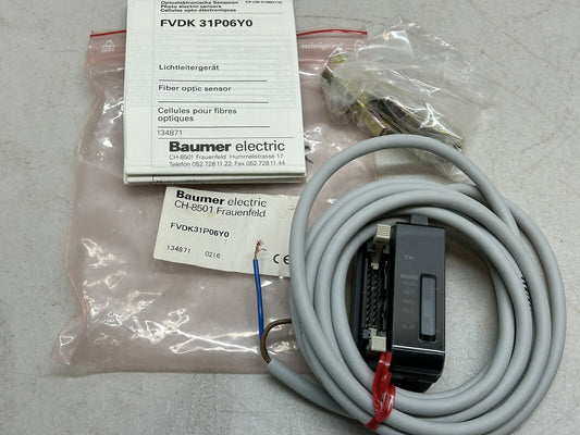 BAUMER ELECTRIC FVDK-31P06Y0 / FVDK 31P06Y0 MASTER MODULE FIBER OPTIC SENSOR NEW