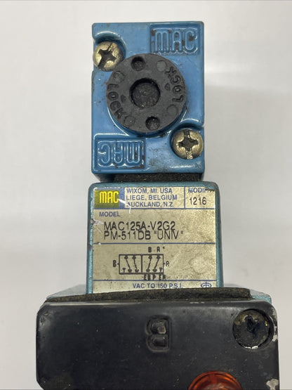 MAC VALVES MAC125A-V2G2-PM-511DB Solenoid Valve 24 VDC 5-Way