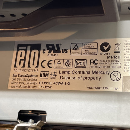 ELO ET1939L-7CWA-1-G (19")  w/ Intel DG41MJ / Intel CPU E7400 CORE 2 DUO 2.80GHZ