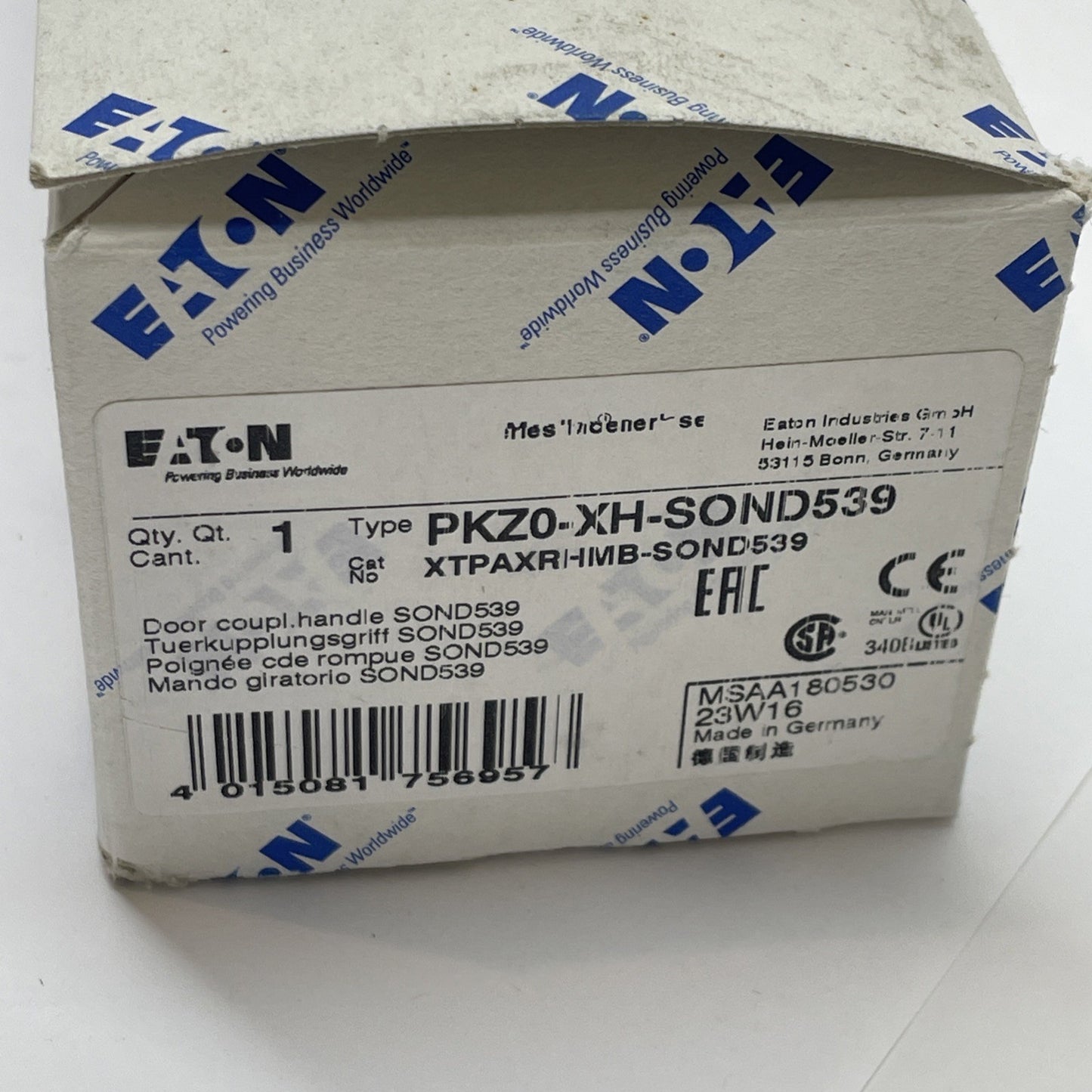 Eaton PKZ0-XH Door Coupling Handle, Lockable, ON/OFF Switch, For PKZM0/PKZM4