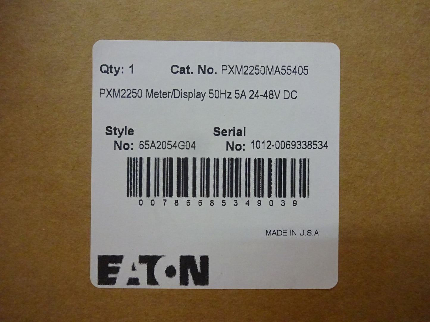 EATON PXM2250MA55405 PXM2250 METER DISPLAY 65A2054G04 / 5A 24-48VDC 50HZ NEW